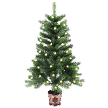 Vidaxl Árbol De Navidad Artificial Preiluminado Con Luces Verde 65 Cm_0