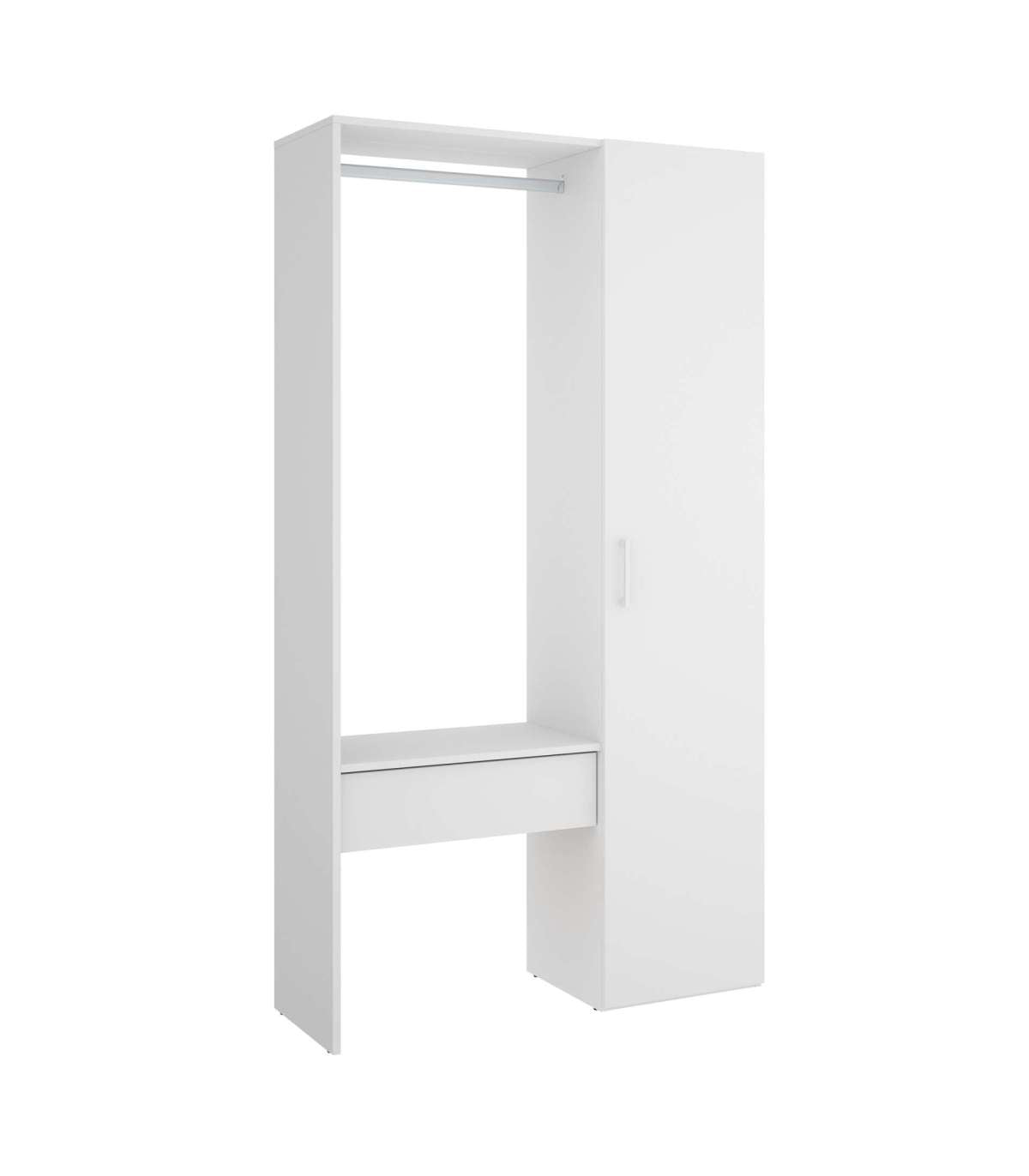 Vestidor Rus Ii Con Columna Cerrada Y Baldas En Blanco 187 Cm(alto)98,1 Cm(ancho)41,8 Cm(fondo)_0