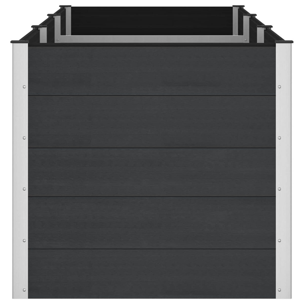 Arriate Elevado Negro 300 X 100 X 91 Cm Wpc Y Aluminio_3