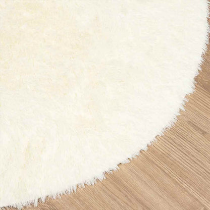 Vidaxl Alfombra Peluda De Pelo Largo Navarra Crema 120x120cm Poliéster_3