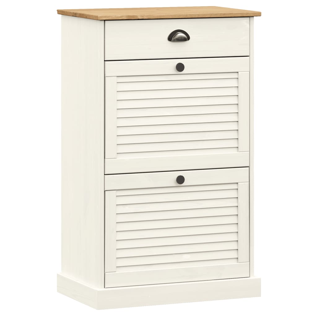 Zapatero Vigo Madera Maciza De Pino Blanco 60x35x96 Cm / Vetonek_1