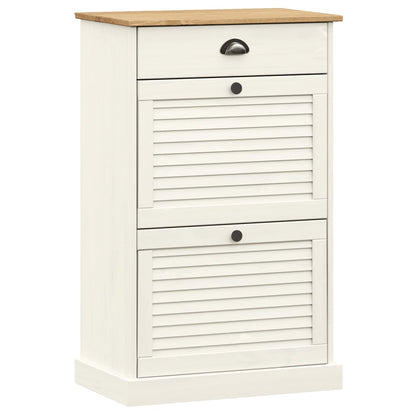 Zapatero Vigo Madera Maciza De Pino Blanco 60x35x96 Cm / Vetonek_1