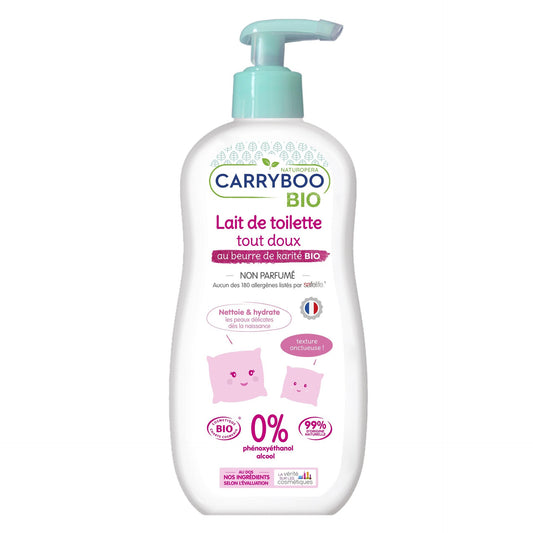CARRYBOO - Loção Corporal Suave com Manteiga de Karité Biológica - Frasco com Bomba de 500ml