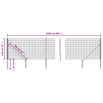 Cerca De Alambre Con Pinchos De Anclaje Gris Antracita 1,1x25 M / Vetonek_0
