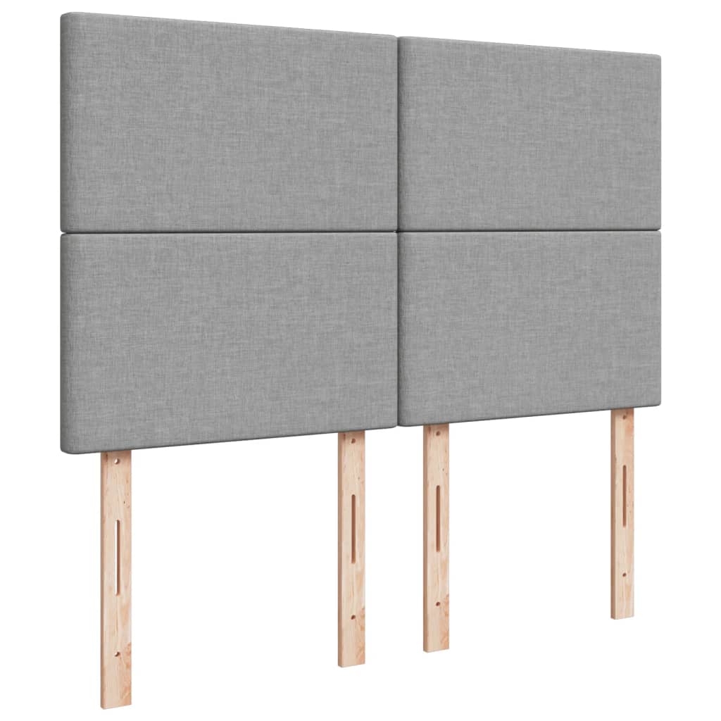 Cama Box Spring Con Colchón Tela Gris Claro 140x200 Cm / Vetonek_4