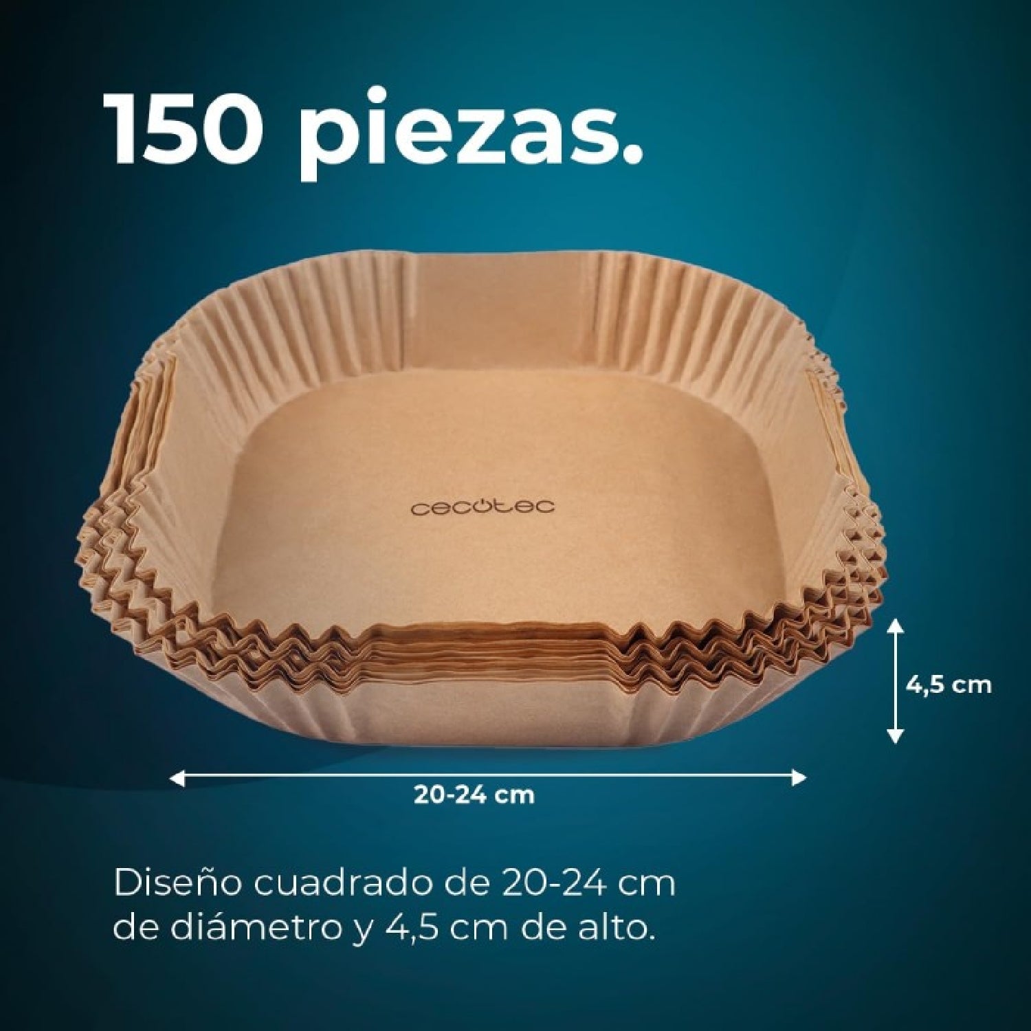 Accesorios De Papel Para Freidora De Aire Sin Aceite Cecofry Paper Pack. Múltiples Aplicaciones, 150 Piezas,. Material Seguro Y Sostenible, Mejor Li_2