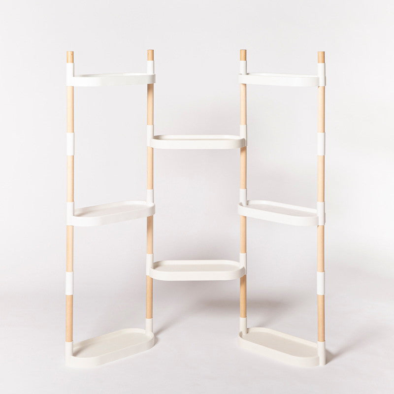 Soporte Modular Citysens De 8 Bandejas – Blanco, Polipropileno 100% Reciclado Y Madera Ecológica Pefc_3