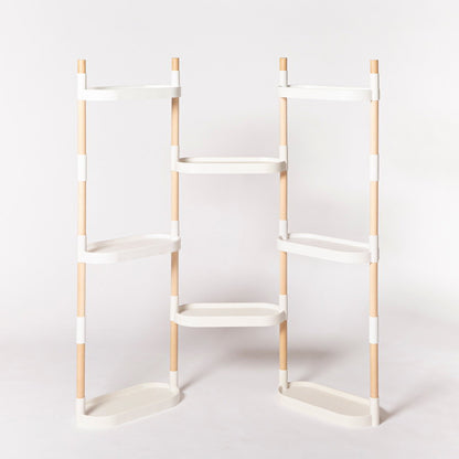 Soporte Modular Citysens De 8 Bandejas – Blanco, Polipropileno 100% Reciclado Y Madera Ecológica Pefc_4