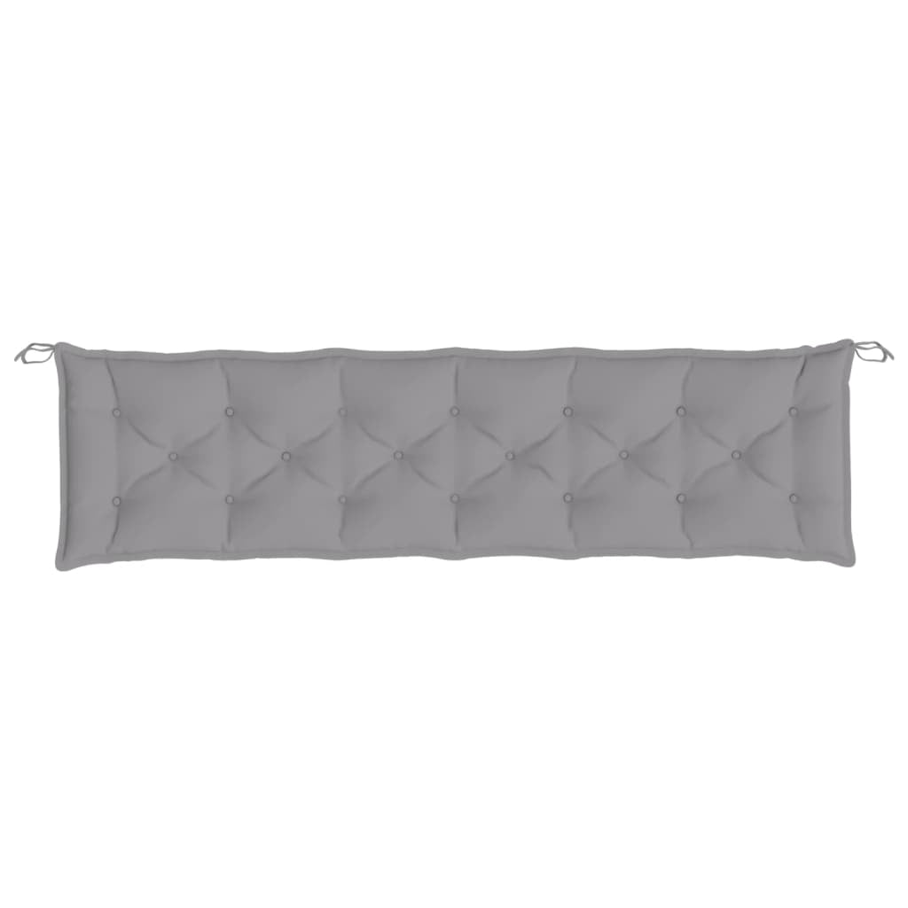 Vidaxl Cojín De Banco De Jardín Tela Oxford Gris 200x50x7 Cm_3