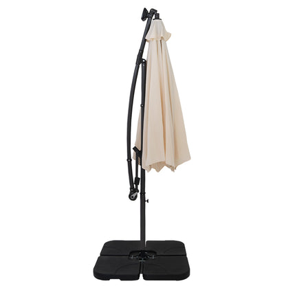 Parasol Excéntrico Led 3 M Con Base Cuadrada – Crema_1