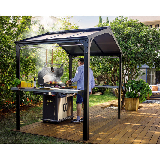 Cobertura de sombra para gazebo em alumínio Austin para churrasqueiras 180x224 cm 