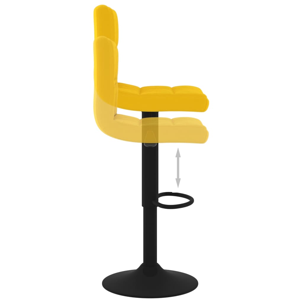 Taburete De Bar De Terciopelo Amarillo Mostaza_4