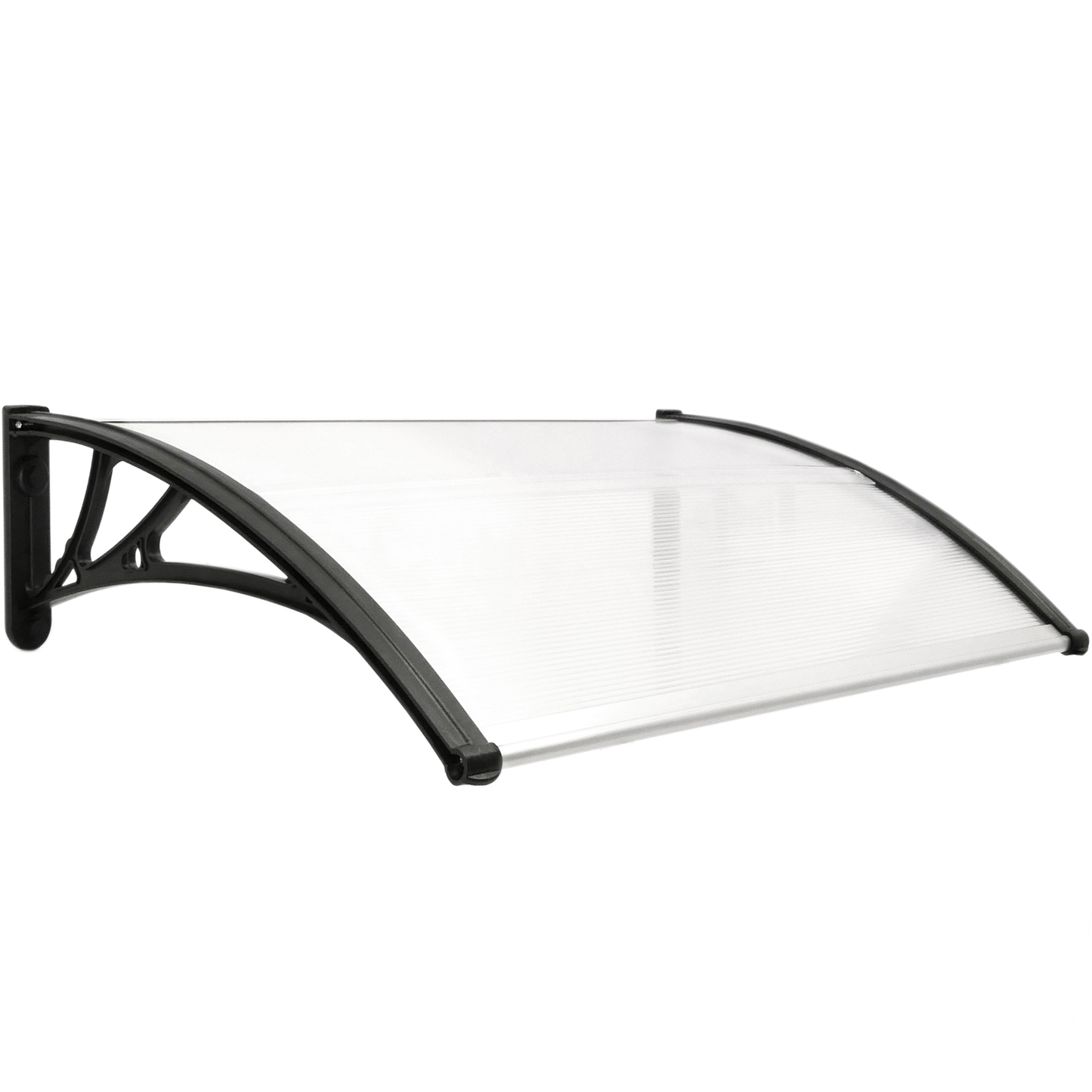 Tejadillo De Protección 100x60cm Marquesina Para Puertas Y Ventanas Negro_0
