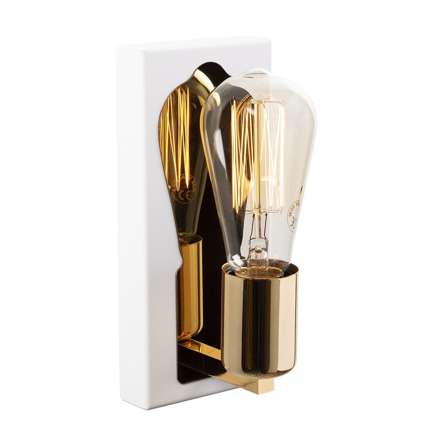 Aplique De Pared, Hierro , Blanco, 9x10x21, Casquillo 3 X E 27 Max 40 W