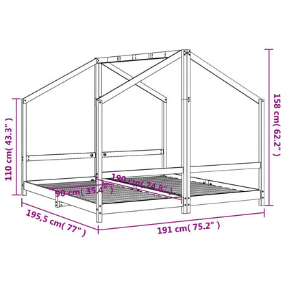 Vidaxl Estructura De Cama De Niños Madera Maciza De Pino 2x(90x160) Cm_2