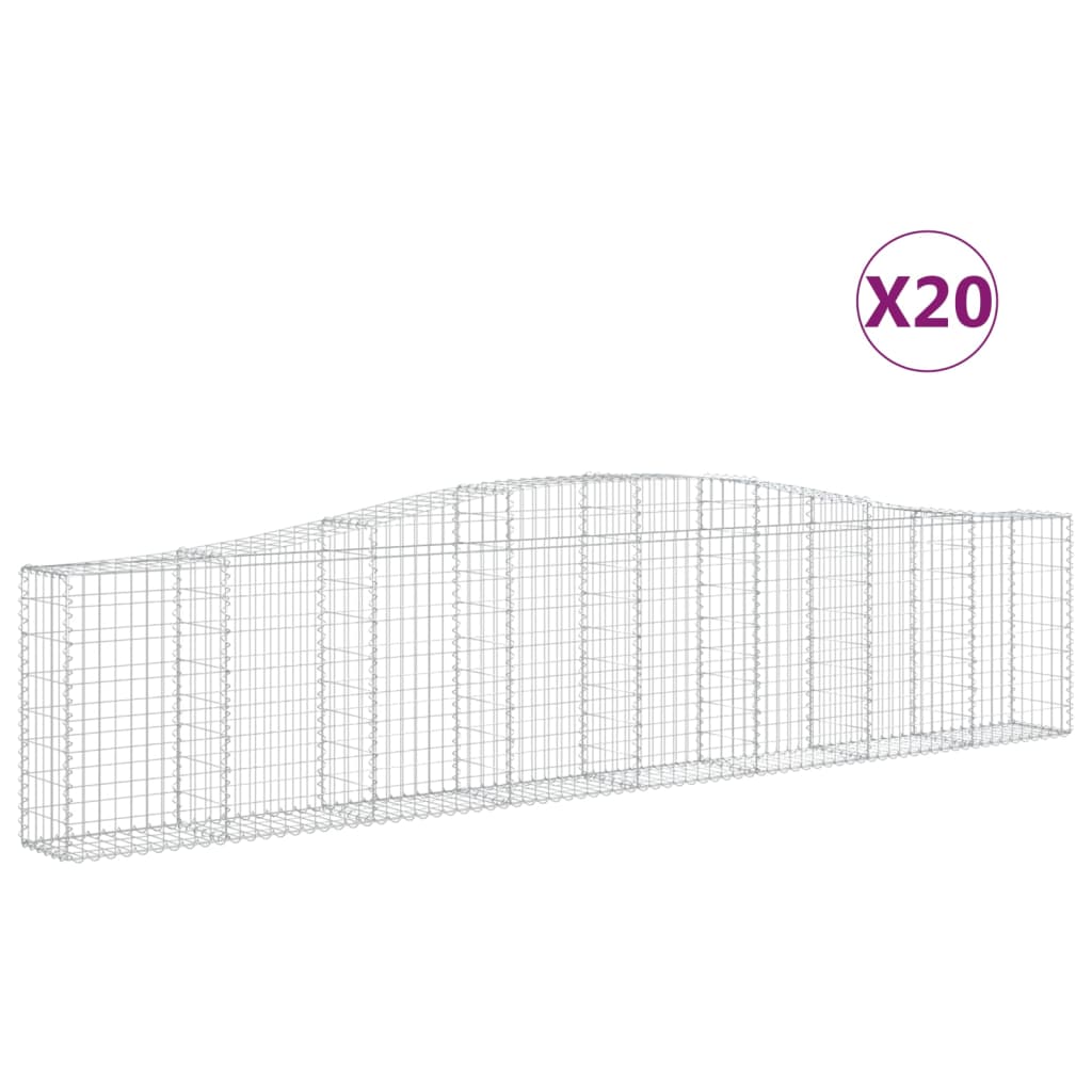 Cestas De Gaviones 20 Uds Forma De Arco Hierro 400x30x80/100 Cm_0