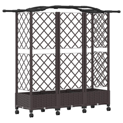 Cama Elevada Con Trellis Y Techo Marrón 163 X 40 X 129 Cm Pp_4