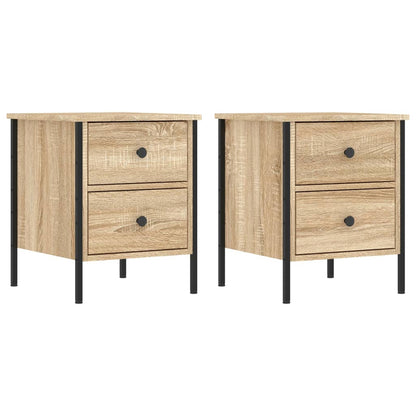 Mesitas Noche 2 Uds Madera Ingeniería Roble Sonoma 40x42x50 Cm_0