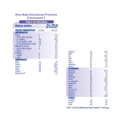 Leite infantil Nutrasense Premium 3 frascos 800 g - Hero Baby