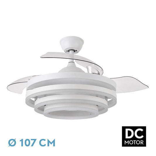 Ventilador 72w Dc Kai Blanco 3 Aspas Transp. 6 Vel. 3 Colores 43/58x50/107 C/remoto,memoria Y Temp. 6120lm_0