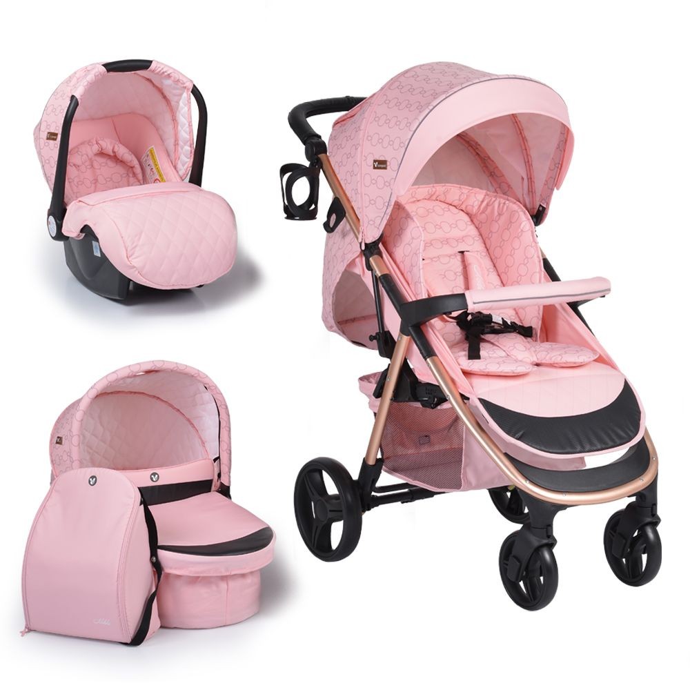 Carro Trío Capazo Duro Noble Hasta 22 Kg Pink_0