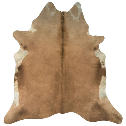 Alfombra De Piel De Vaca Auténtica Marrón Y Blanco 150x170 Cm / Vetonek_1