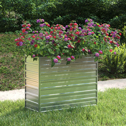 Arriate De Acero Galvanizado Plateado 100x40x77 Cm_1