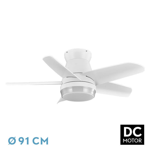 Ventilador Dc Neutron 24w 2400lm Blanc 5 Aspas 91d 3000k,4500k,6000k, Remoto+temporizador+memoria_0