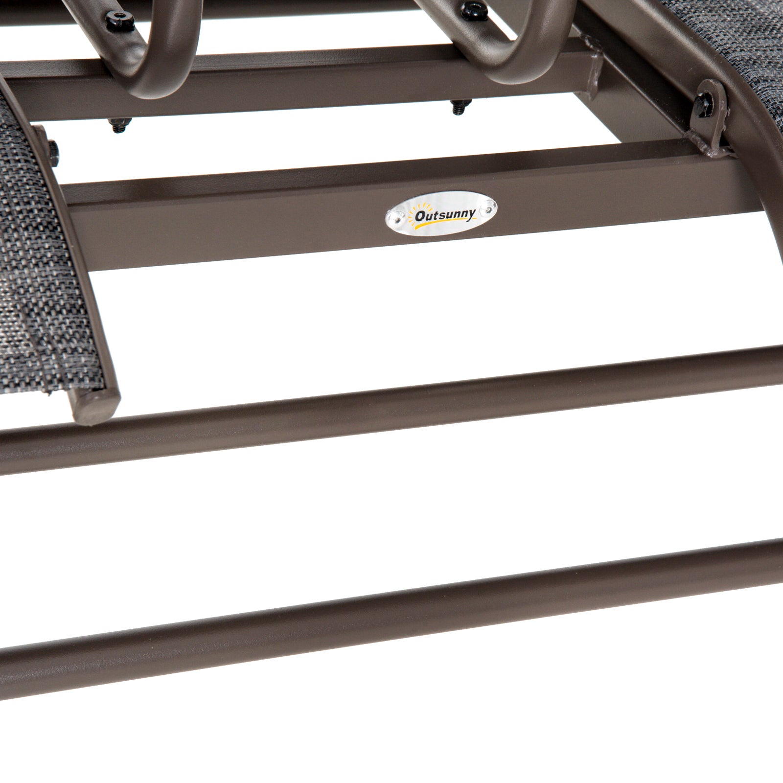 Outsunny Mecedora De 2 Plazas Silla Basculante De Metal Texteline Para Jardín_4