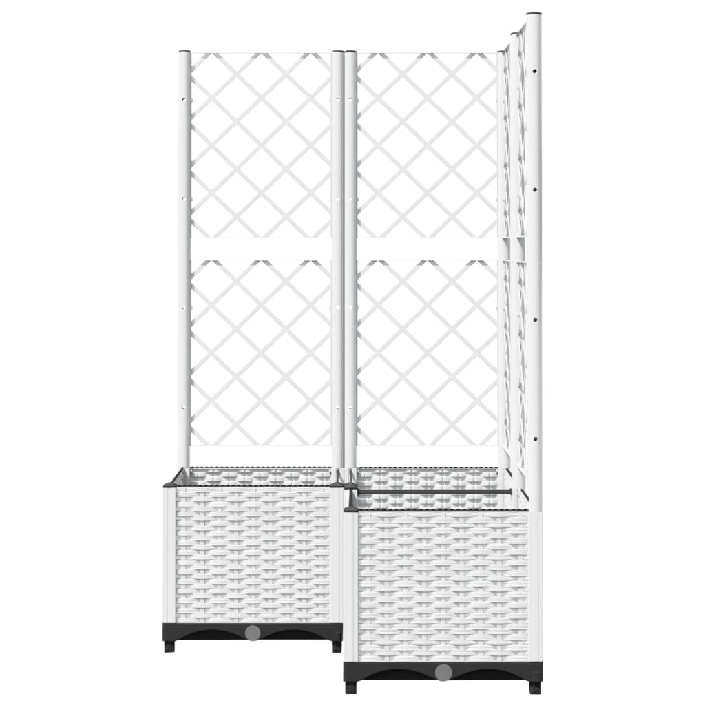 Jardinera Con Enrejado Pp Blanco 80x80x136 Cm_4