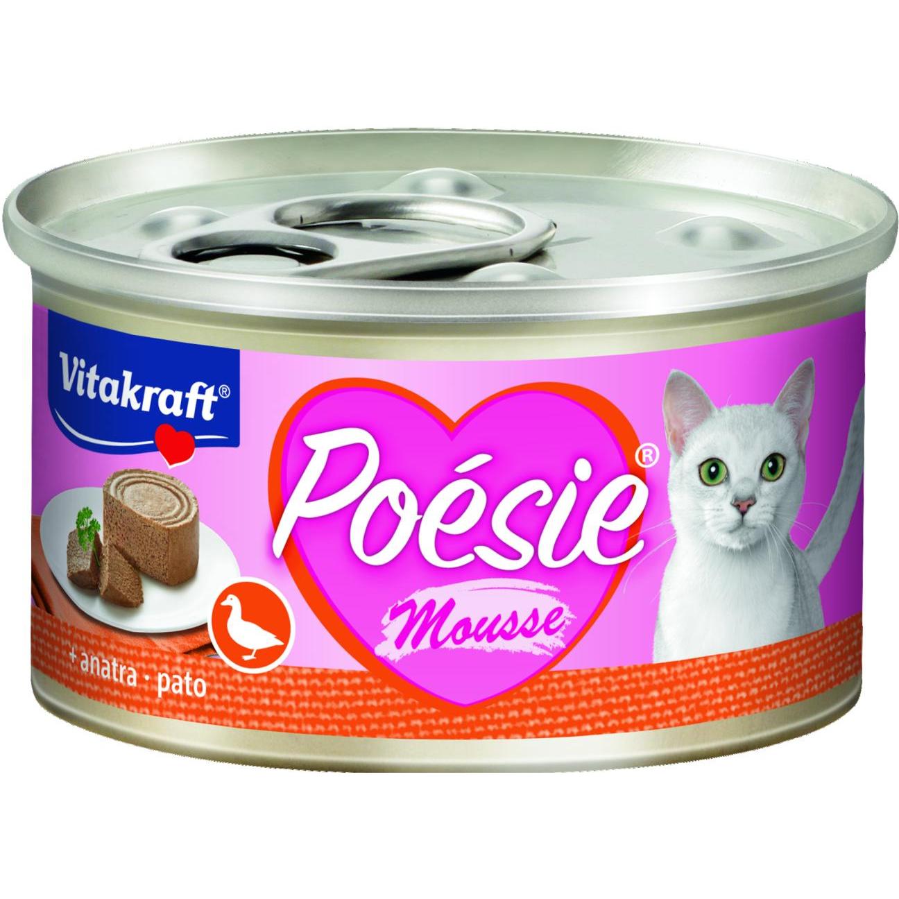 Vitakraft Poésie Mousse Para Gatos - Comida Húmeda Con Carne De Vacuno, Sin Azúcar Añadido, 12 Latas De 85 G