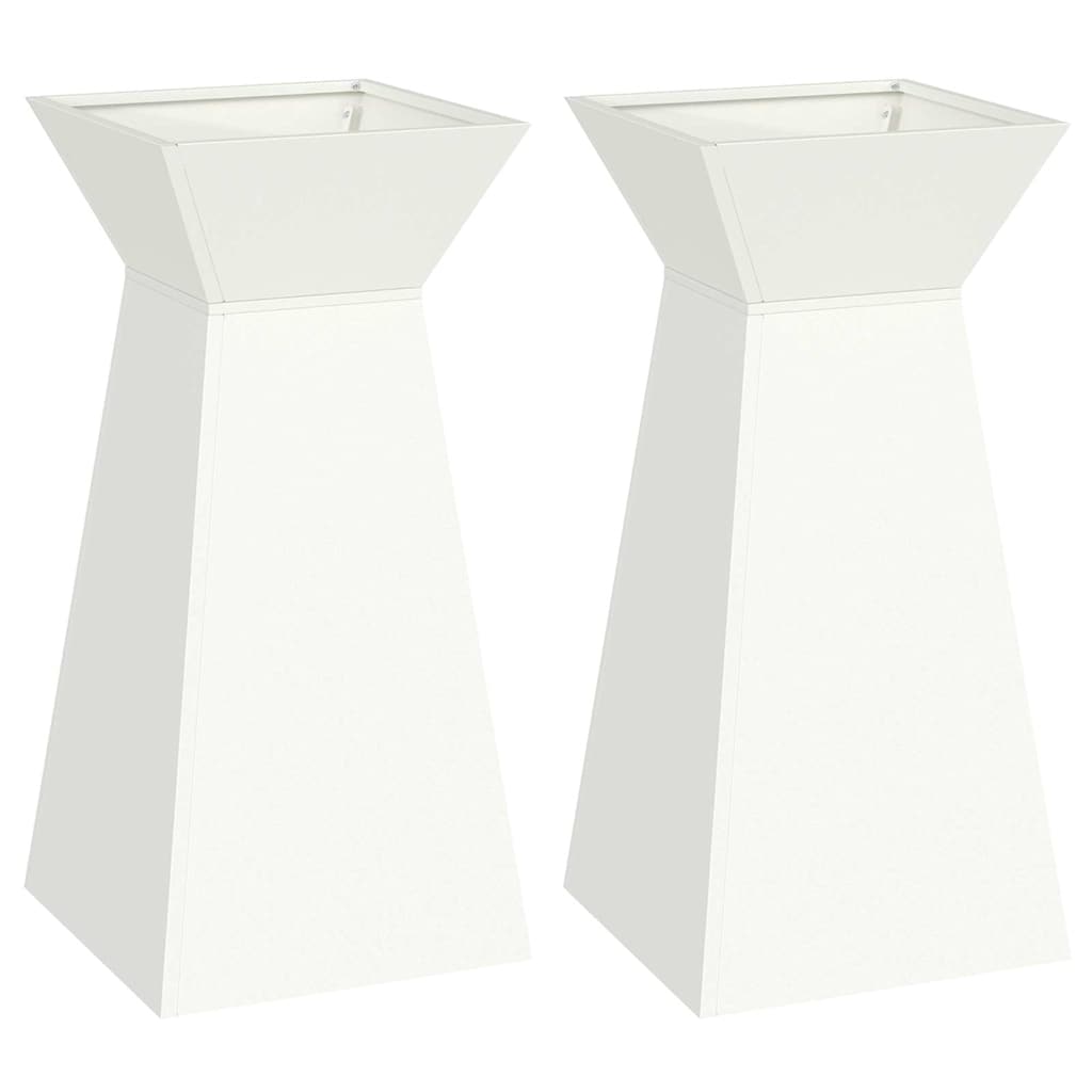 Maceta Pilar 2 Uds. Blanco 35 X 35 X 73 Cm_0