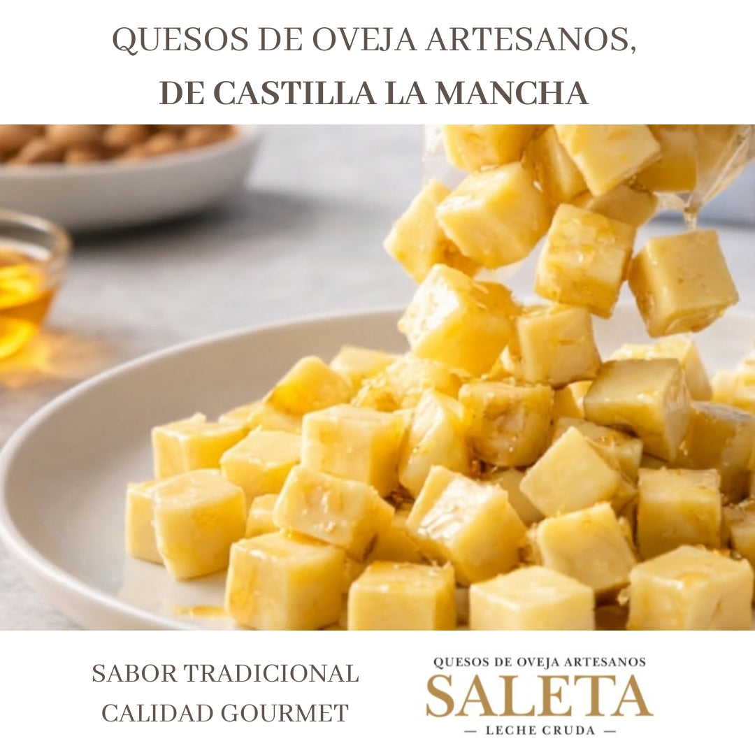 Saleta® Surtido De 4 Bolsas De Queso Precortado Curado De Oveja En Aceite De Oliva Virgen, Con Romero, Miel Y Guindilla_3