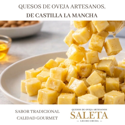 Saleta® Surtido De 4 Bolsas De Queso Precortado Curado De Oveja En Aceite De Oliva Virgen, Con Romero, Miel Y Guindilla_3