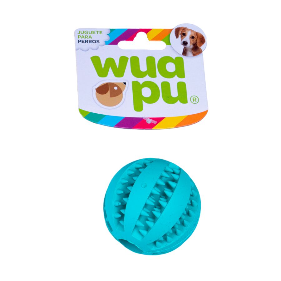 3 Pelotas Para Perro Dental De 6cm En Colores Surtidos, Con Estrias Y Hueco Interior Para Premios_3