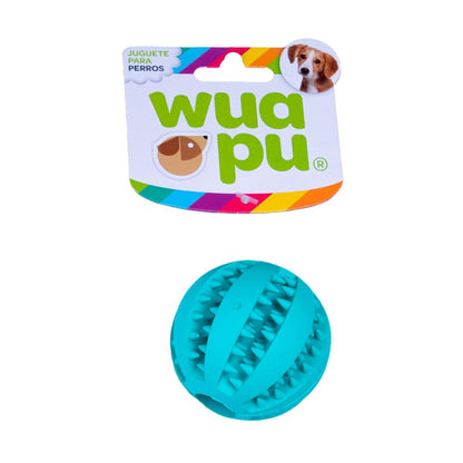 3 Pelotas Para Perro Dental De 6cm En Colores Surtidos, Con Estrias Y Hueco Interior Para Premios_0