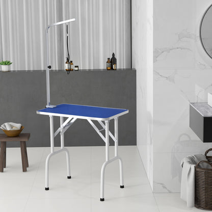 Mesa De Peluquería Pawhut Goma, Metal Azul 81x48.5x80 Cm D01-026v00bu_1