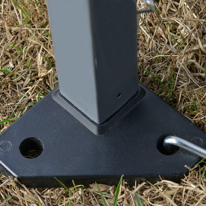 Outsunny Cenador Plegable 4x4m Doble Techo Altura Ajustable Portátil De Acero_4