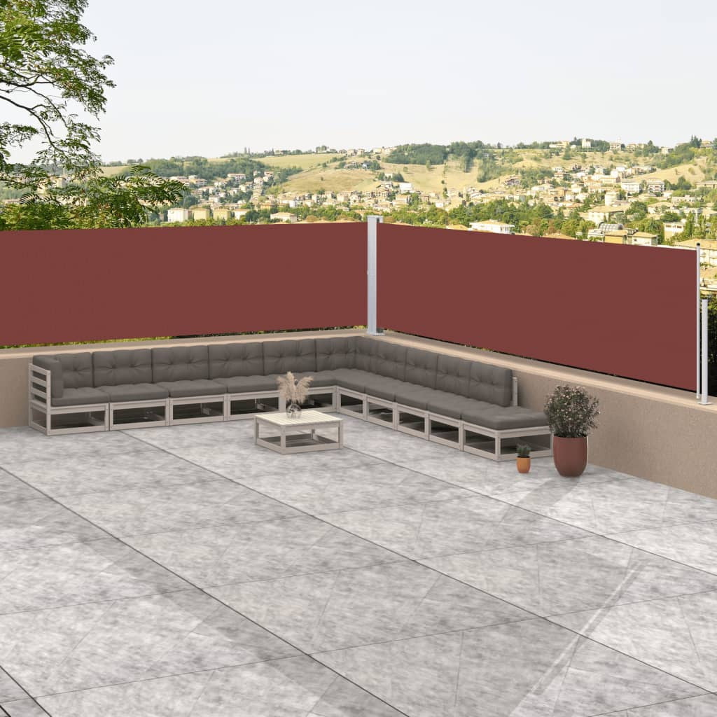 Vidaxl Toldo Lateral Retráctil Marrón 117x1000 Cm_1