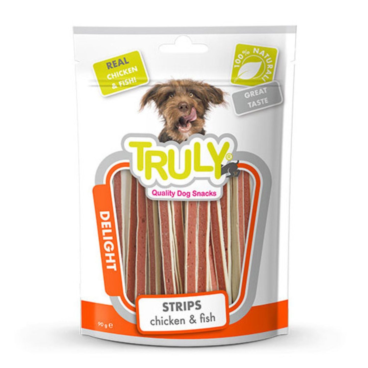 Snack Para Perro Barritas De Pollo Y Pescado Truly 15 Boslas X 90 Gr_0