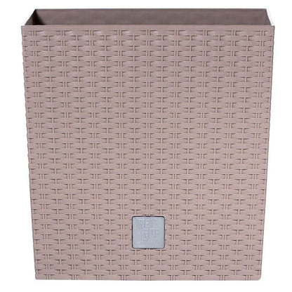 Maceta Rato 10 Litros Con Cubilete Para Plantar En Color Mocca 22,3 X 22,3 X 22,8 Cm.