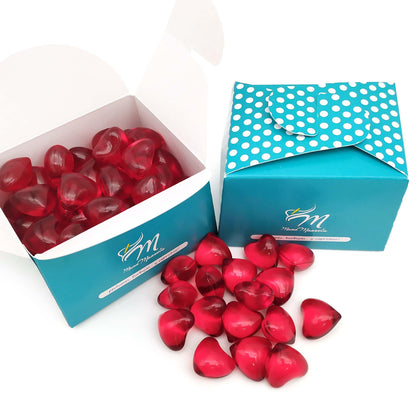 Pack 40 Perlas De Baño Aromatizada En Forma De Corazón - Con Aceite De Soja - Hidratante Y Aromática - Aroma Fresas_0