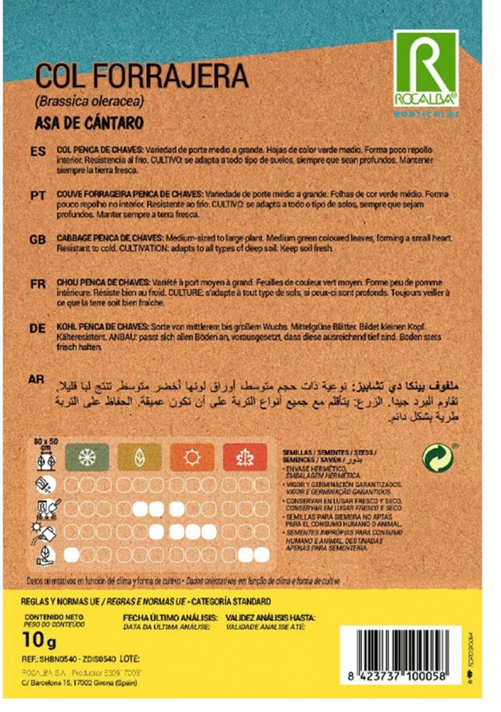 Semillas Col Forrajera Asa De Cantaro 8g_1