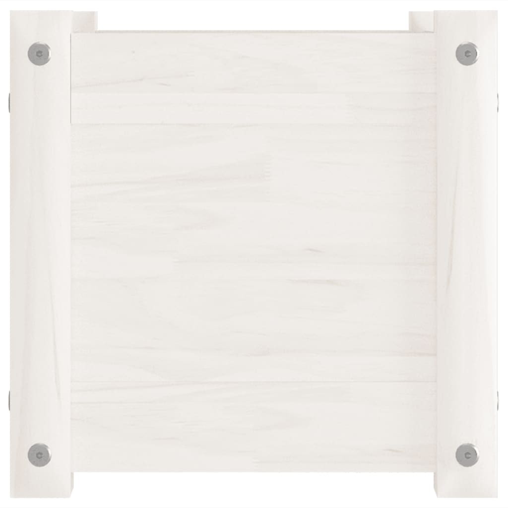 Jardinera De Madera Maciza De Pino Blanco 31x31x31 Cm_4
