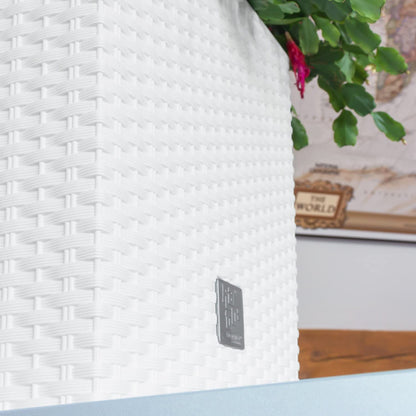 Maceta Rato 15,8 Litros Con Cubilete Para Plantar En Color Blanco 26,2 X 26,2 X 26,6 Cm.