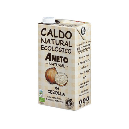 Caldo de galinha biológico pacote 1L + caldo de cebola biológico grátis 1L Aneto