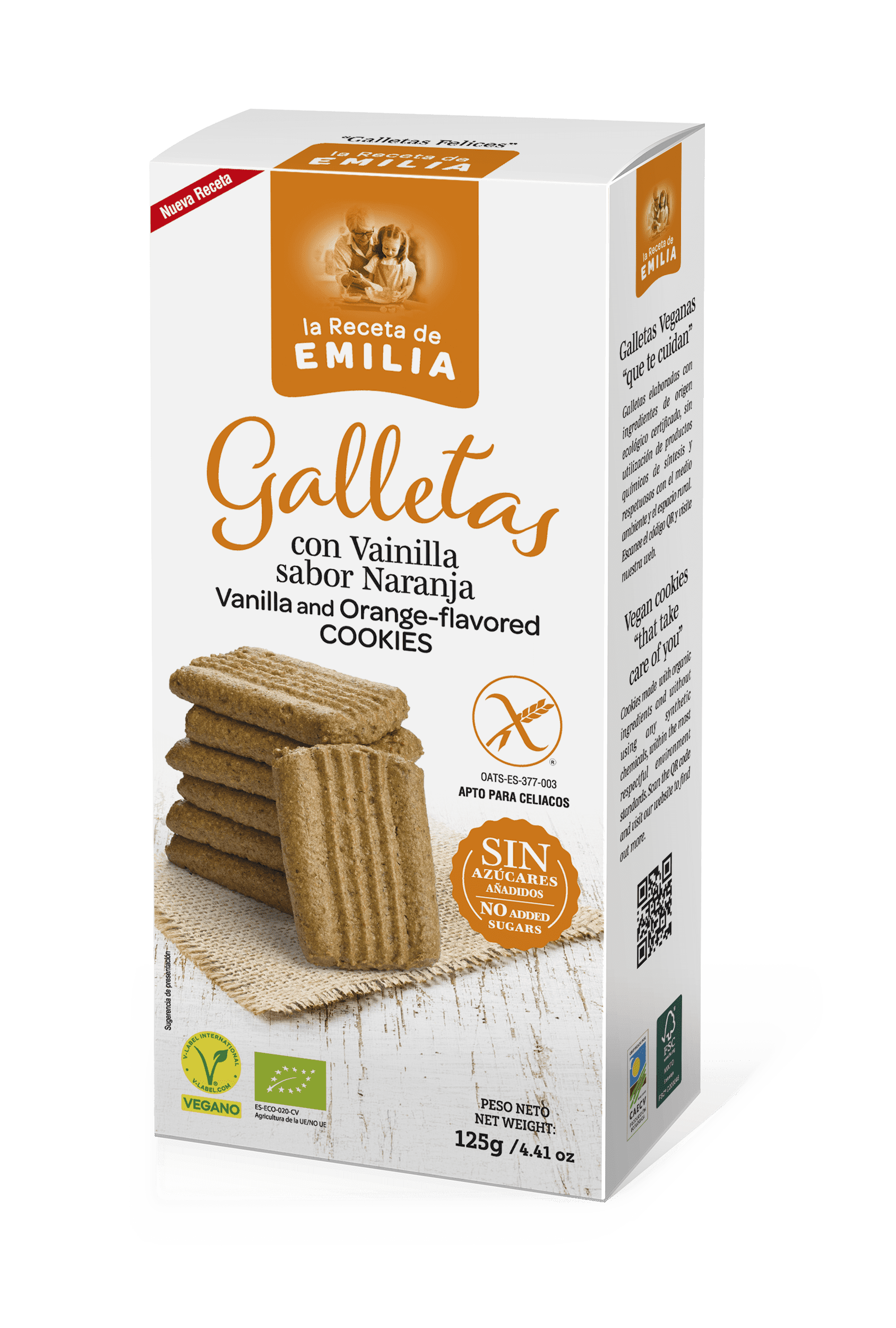 Galletas Con Vainilla Y Sabor Naranja sin Azucares Añadidos 125 Gr._0