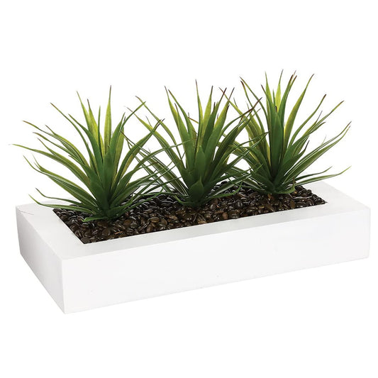 Centro De Mesa - 3 Aloe Vera - L.35 X P.14,8 X A 17, Verde_0