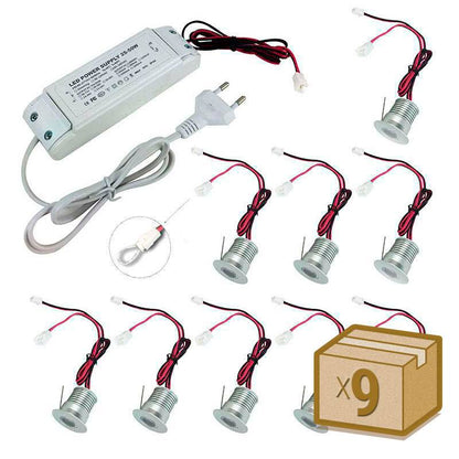 Pack 9 X Foco Led Sun Mini, 9x1w, Regulable Triac, Blanco Neutro, Regulable_0