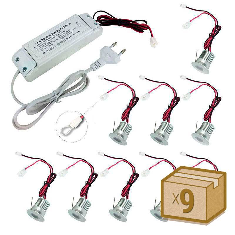 Pack 9 X Foco Led Sun Mini, 9x1w, Regulable Triac, Blanco Neutro, Regulable_1